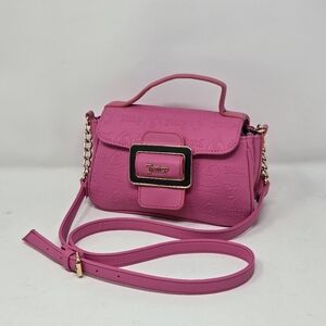Juicy Couture Made You Look Flap Crossbody Bag Juicy Hot Pink Logo Embossed